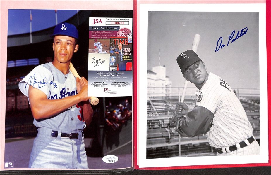 Lot of (23) Signed 8x10 Photos w. Bob Feller, Maury Wills, More (+JSA Auction Letter)