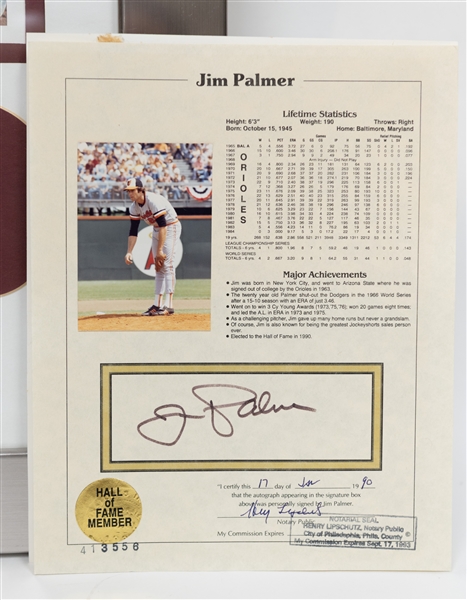 Lot of (3) Signed Baseball Memorabilia Pieces w. Mike Schmidt (HOF), Jim Palmer (HOF), Pete Rose (+JSA Auction Letter)