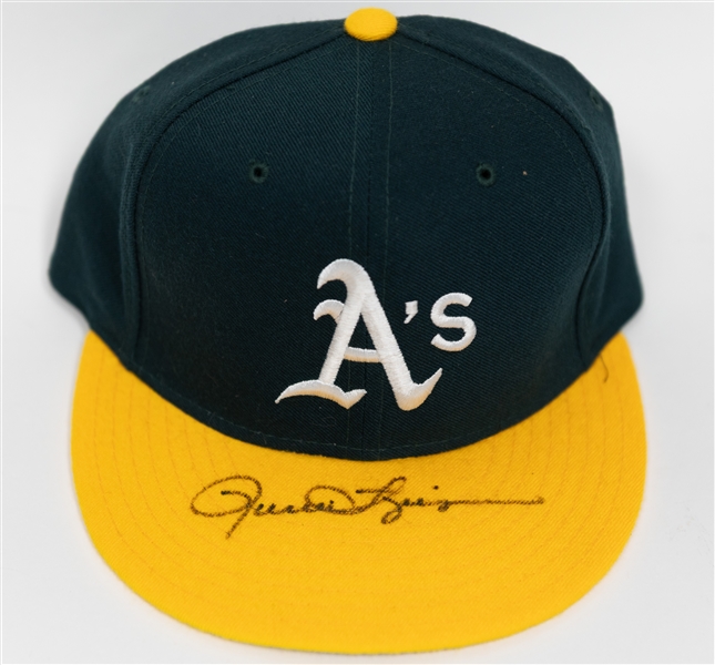 Signed Rollie Fingers Baseball Hat and Signed Figurine & Reggie Jackson Figure (+JSA Auction Letter)