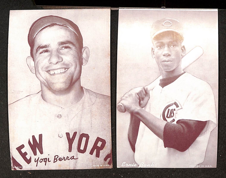 Lot of (27) 1947-1959 Baseball Exhibit Cards w. Yogi Berra & Ernie Banks
