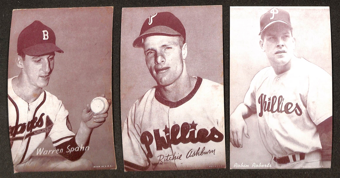 Lot of (27) 1947-1959 Baseball Exhibit Cards w. Yogi Berra & Ernie Banks