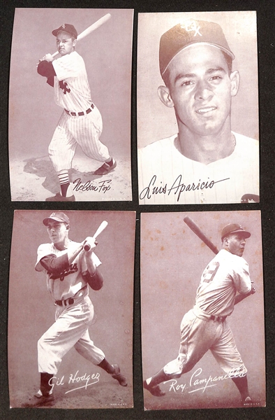 Lot of (27) 1947-1959 Baseball Exhibit Cards w. Yogi Berra & Ernie Banks