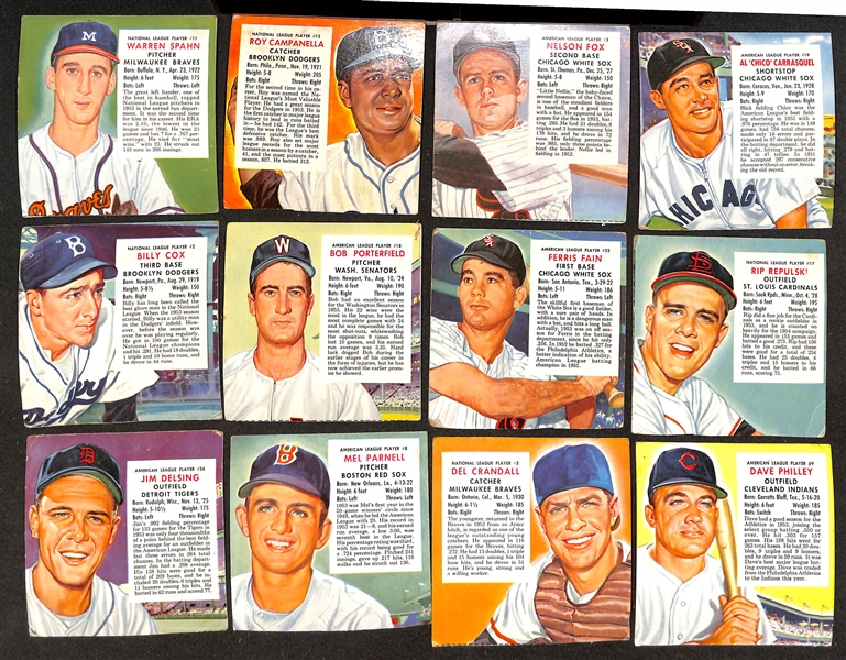 Lot of (26) 1954-1955 Redman Tobacco Cards w. 1954 Warren Spahn & Useful Birds Series 9 & 10 Complete
