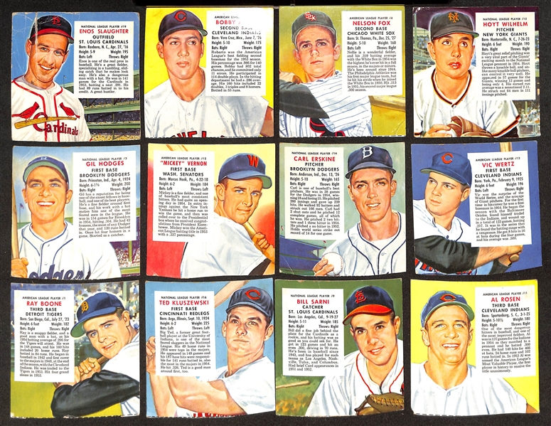 Lot of (26) 1954-1955 Redman Tobacco Cards w. 1954 Warren Spahn & Useful Birds Series 9 & 10 Complete