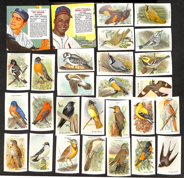 Lot of (26) 1954-1955 Redman Tobacco Cards w. 1954 Warren Spahn & Useful Birds Series 9 & 10 Complete