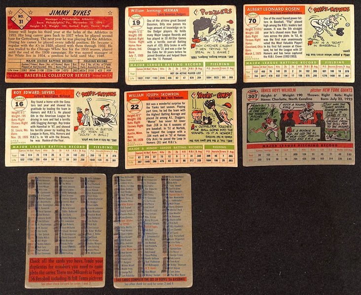 Lot of (100+) 1952-1956 Topps & Bowman Baseball Cards w. 1955 Topps Billy Herman & 1955 Topps Al Rosen