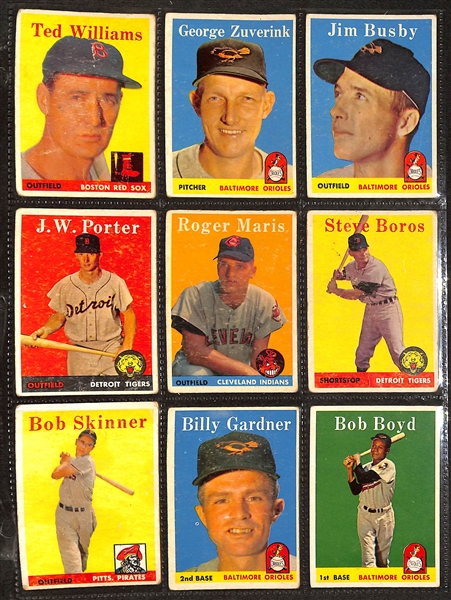 Lot of (300+) 1954-1961 Topps Baseball Cards w. 1958 Roger Maris RC & 1961 Stan Musial