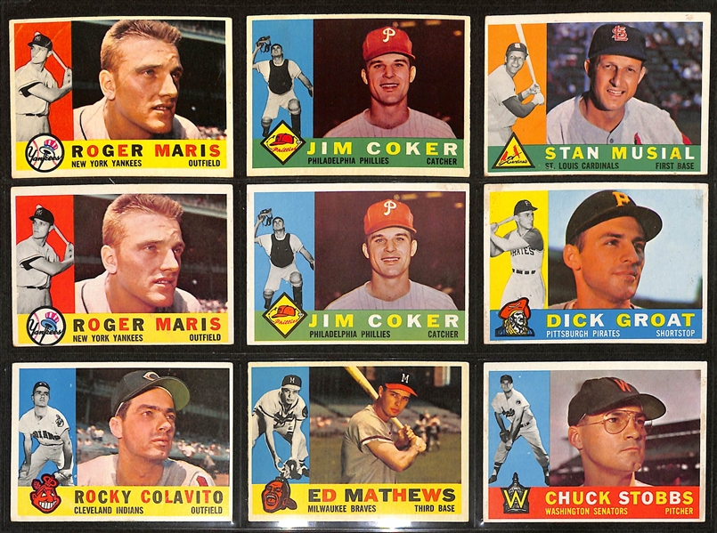 Lot of (300+) 1954-1961 Topps Baseball Cards w. 1958 Roger Maris RC & 1961 Stan Musial