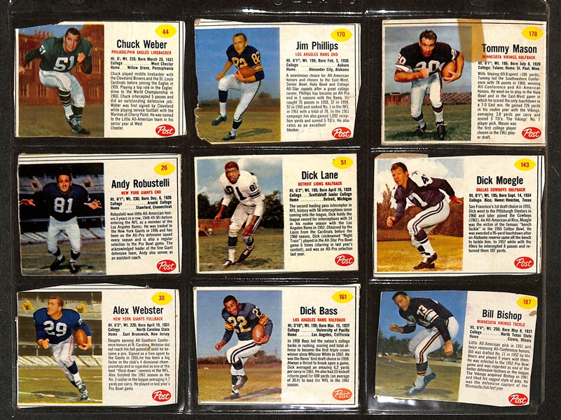 Lot of (70) 1960-1966 Football Cards w. 1960 Topps Johnny Unitas & (50) 1965 Donruss Spec Sheet Cards