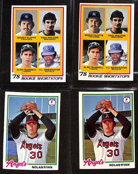 Lot of Approx (1300) 1978 Topps Baseball Cards w. (2) Molitor/Trammel Rookie Cards