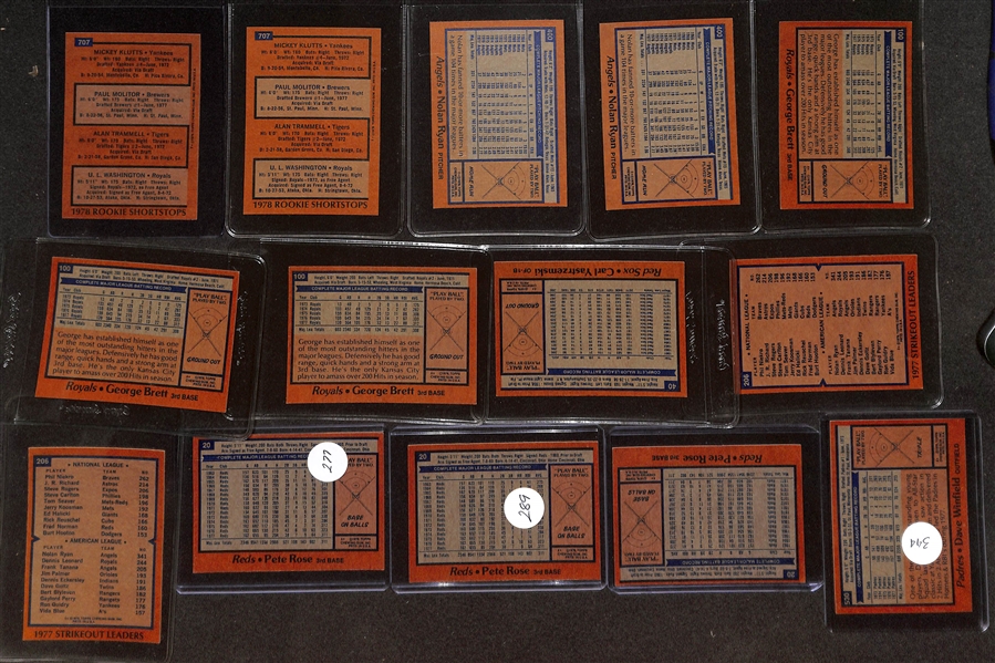 Lot of Approx (1300) 1978 Topps Baseball Cards w. (2) Molitor/Trammel Rookie Cards