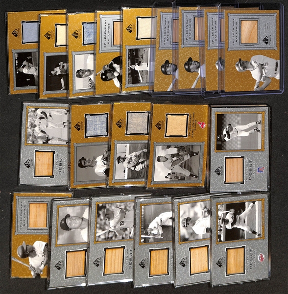 (24) 2001 Upper Deck Legendary Cuts Relic Cards w. (2) Brett, Reggie Jackson, (3) McCovey, Mazeroski, Hodges, B. Robinson, +