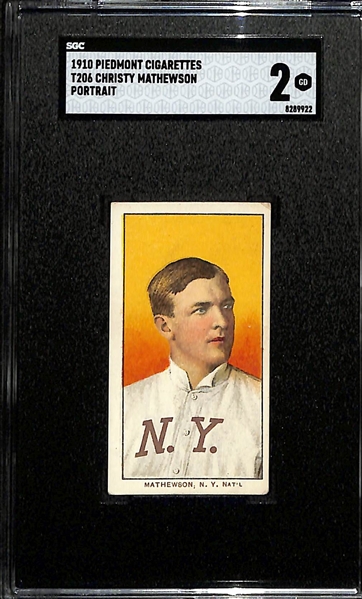 1910 Piedmont Cigarettes Christy Mathewson (HOF, Portrait) Graded SGC 2