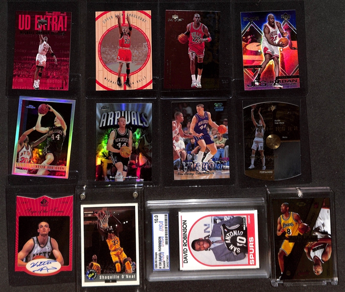 (44) Basketball Cards w. (8) Shaquille O'Neal Rookies, (21) Michael Jordan Cards, Rare Keith Van Horn Cards, Kobe Bryant, and More!
