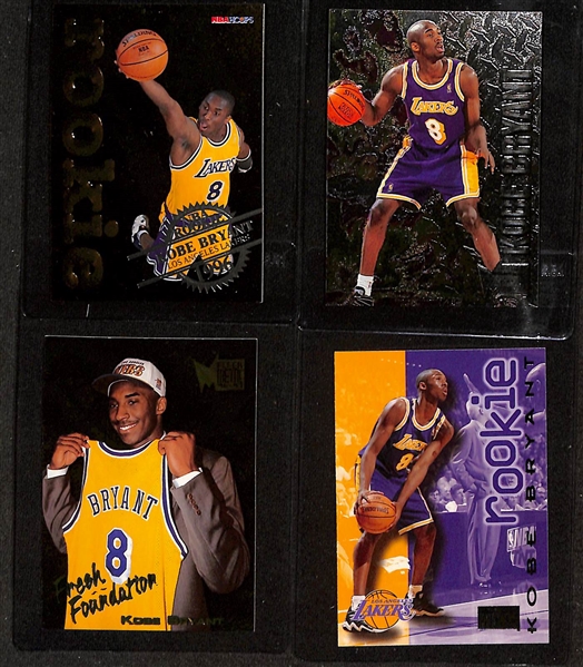 (10) Kobe Bryant Rookie Cards Inc. NBA Hoops, Fleer Metal, Fresh Foundations, Skybox Premium #55 & 203, Fleer, Upper Deck , Ultra, Ultra Encore, UD Choice Gold