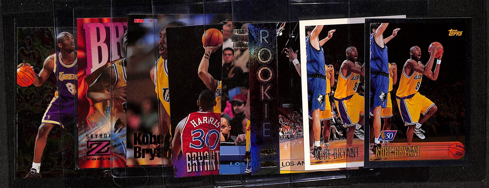 (8) Kobe Bryant Rookie Cards Inc. Topps Foil NBA 50, Topps, Fleer Metal, Fleer, Stadium Club R9 & R12, Hoops, Z-Force