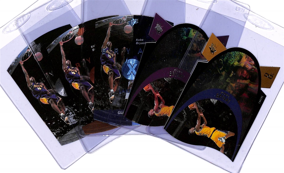 Kobe Bryant Lot w. (2) 1996-97 SPx Die-Cut Rookies (Gold & Purple) & (3) 1997-98 Die Cut Cards (Silver, Bronze, Blue)