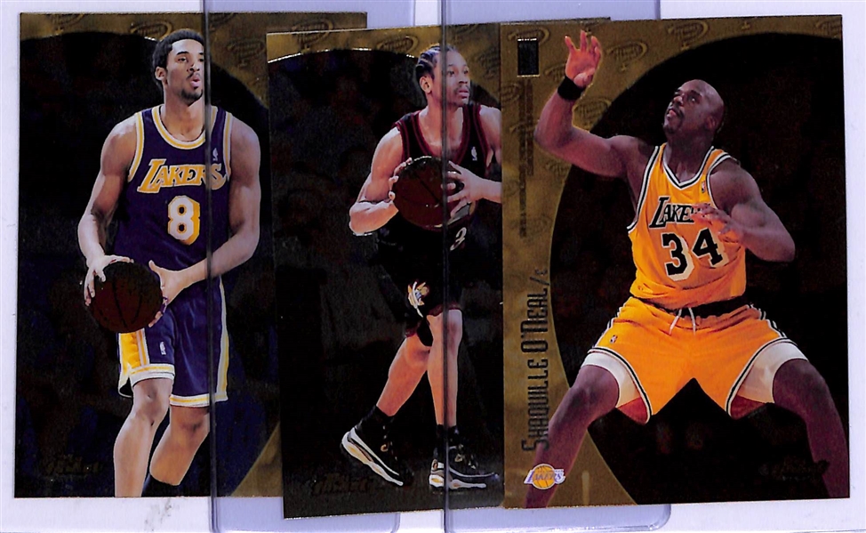 (3) 1998-99 Finest Mystery Cards - w. Shaquille O'Neal , Allen Iverson, & Tim Duncan