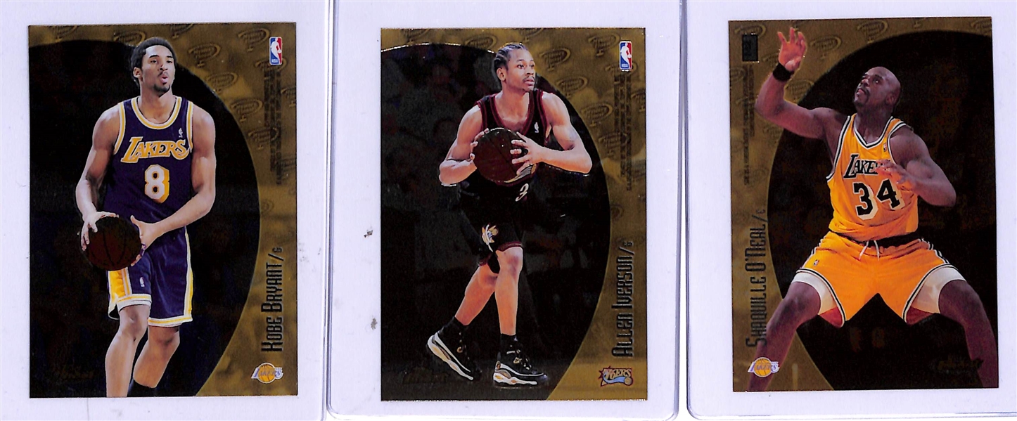 (3) 1998-99 Finest Mystery Cards - w. Shaquille O'Neal , Allen Iverson, & Tim Duncan