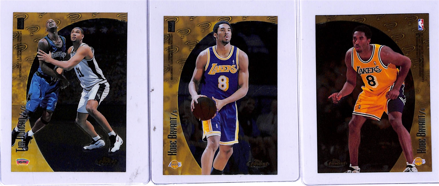 (3) 1998-99 Finest Mystery Cards - w. Shaquille O'Neal , Allen Iverson, & Tim Duncan