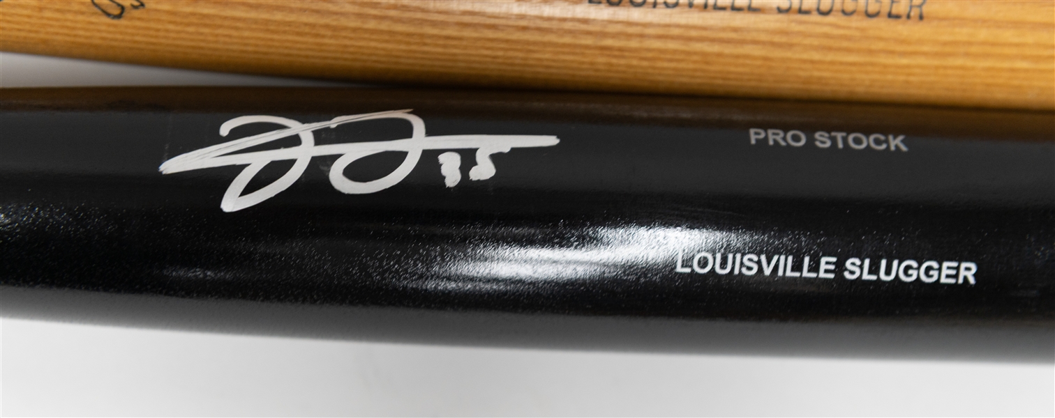 Lot of (5) Various Baseball Bats w. Signed Frank Thomas Black Bat (BAS)  & Babe Ruth 35 Bat
