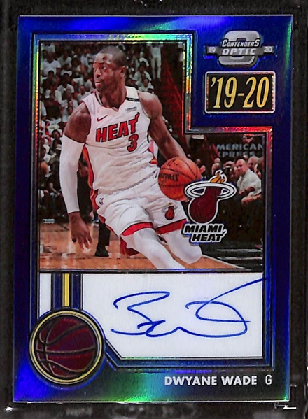 Lot of (2) 2019-20 Panini Contenders Optic Autograph Basketball Cards - Dwyane Wade & Dennis Rodman 