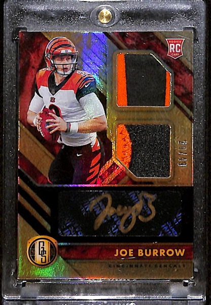 2020 Panini Gold Standard Joe Burrow #/49 Autograph Patch Rookie Card #243
