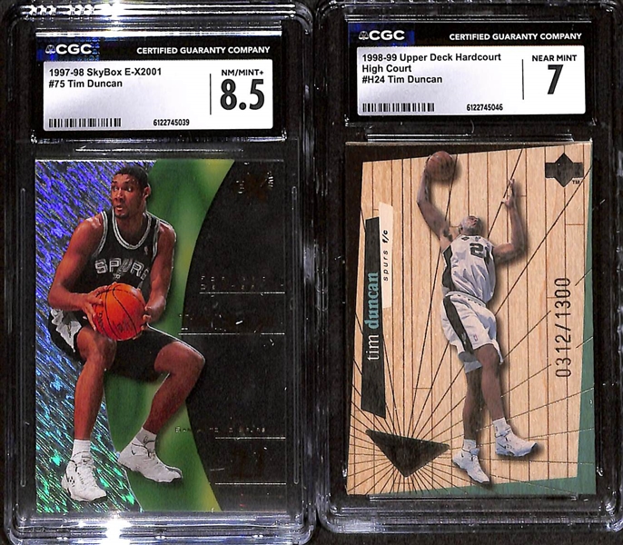 Lot of (6) CGC Graded Basketball Spurs Hall Of Famer Cards w. David Robinson & Tim Duncan