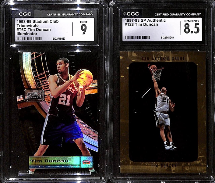 Lot of (6) CGC Graded Basketball Spurs Hall Of Famer Cards w. David Robinson & Tim Duncan