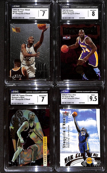 Lot of (7) CGC Graded Shaquille O'Neal w. 1992-93 Upper Deck #1 Rookie Card CGC 7.5, +