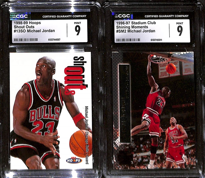 Lot of (4) CGC Graded Michael Jordan Basketball Cards w. 1992-93 Fleer Total D #5 CGC 8