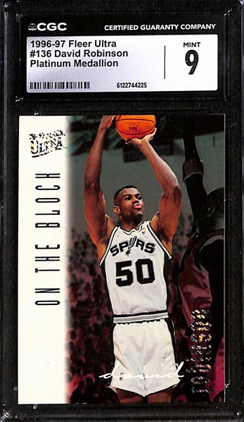 Lot of (5) David Robinson CGC Graded Basketball Cards w. 1996-97 Fleer Ultra #136 CGC 9