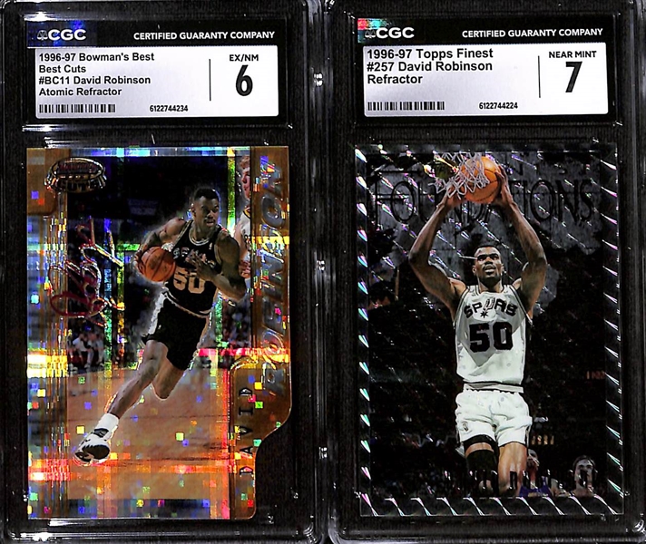 Lot of (5) David Robinson CGC Graded Basketball Cards w. 1996-97 Fleer Ultra #136 CGC 9