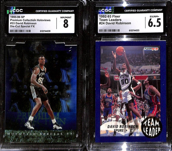 Lot of (5) David Robinson CGC Graded Basketball Cards w. 1996-97 Fleer Ultra #136 CGC 9