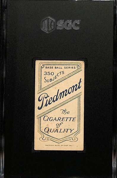 1910 T206 Piedmont Cigarettes Tris Speaker (HOF) Graded SGC 3