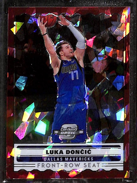 Lot of (3) 2019-20 Luka Doncic Basketball Cards - Court Kings (PSA) & Contenders Optic