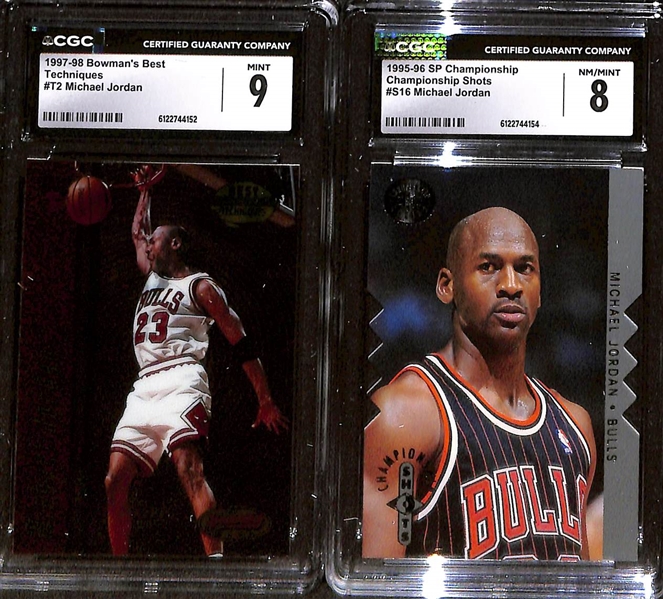 Lot of (5) CGC Graded Michael Jordan Cards w. 1996-97 Fleer Metal #11 CGC 9