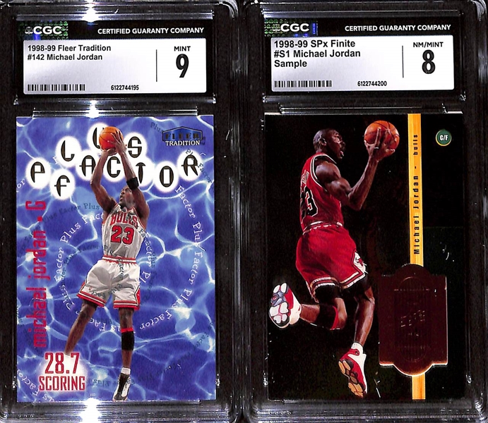 Lot of (4) CGC Graded Michael Jordan Cards w. 1992-93 Topps Gold Beam Team #3 CGC 9