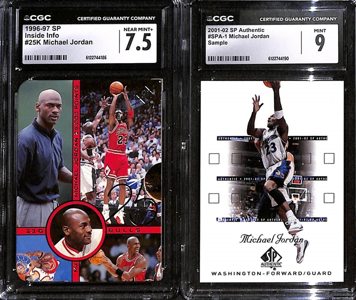 Lot of (4) CGC Graded Michael Jordan Cards w. 1996-97 SP Inside Info #25K CGC 7.5