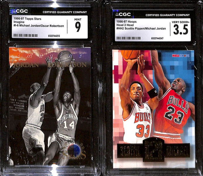 Lot of (4) CGC Graded Michael Jordan Cards w. 1996-97 SP Inside Info #25K CGC 7.5