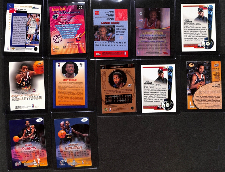 (27) Basketball Cards w. (6) Michael Jordan (Inc. 1992-93 Archives & Archives Gold) & Many Rookies (Stockton, Pierce, Hill, McGrady, Marbury, Kidd, Odom, Francis, +)