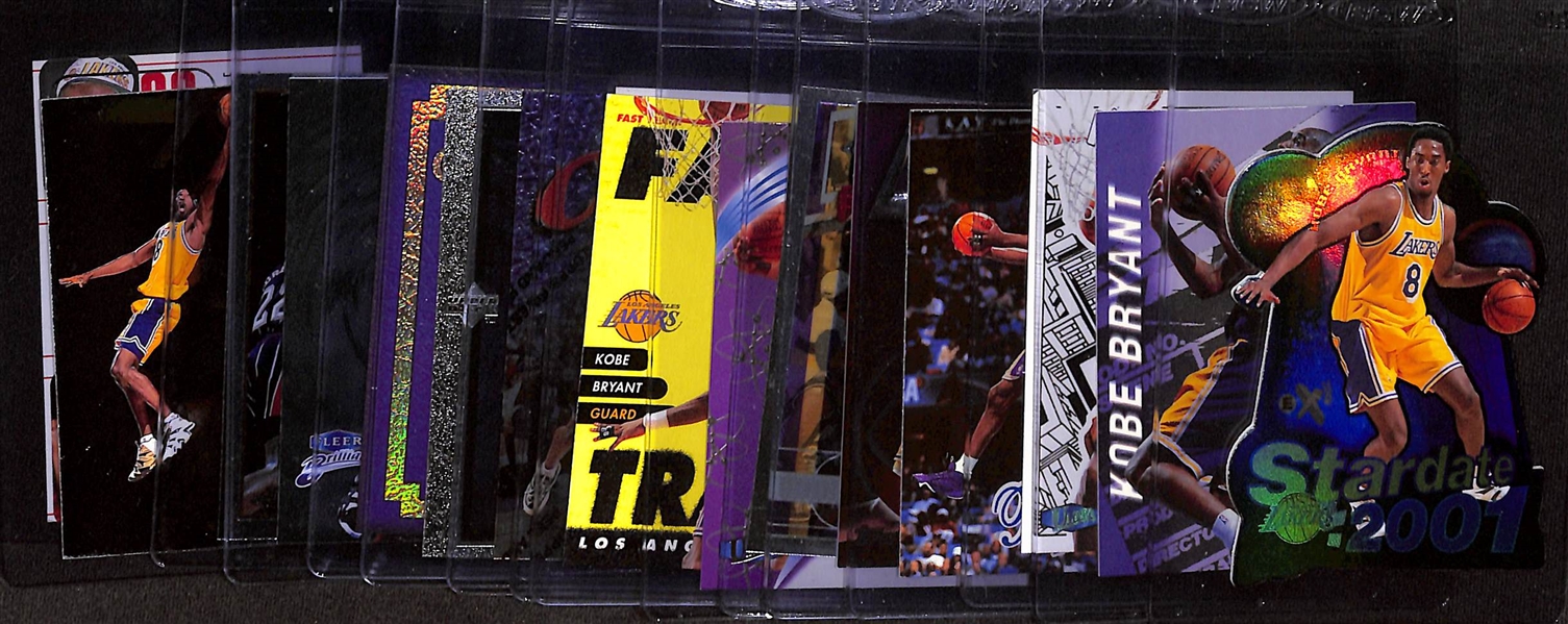 (16) Kobe Bryant Cards w. Inserts, Inc. E-X2001 Stardate 2001, Ultra Starter Ultrabilities, Jam City, Topps Destiny, 1997 Topps Chrome, Ultra Star Power, +