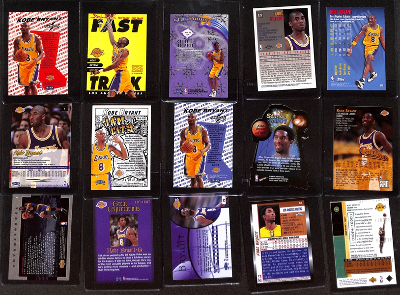 (16) Kobe Bryant Cards w. Inserts, Inc. E-X2001 Stardate 2001, Ultra Starter Ultrabilities, Jam City, Topps Destiny, 1997 Topps Chrome, Ultra Star Power, +