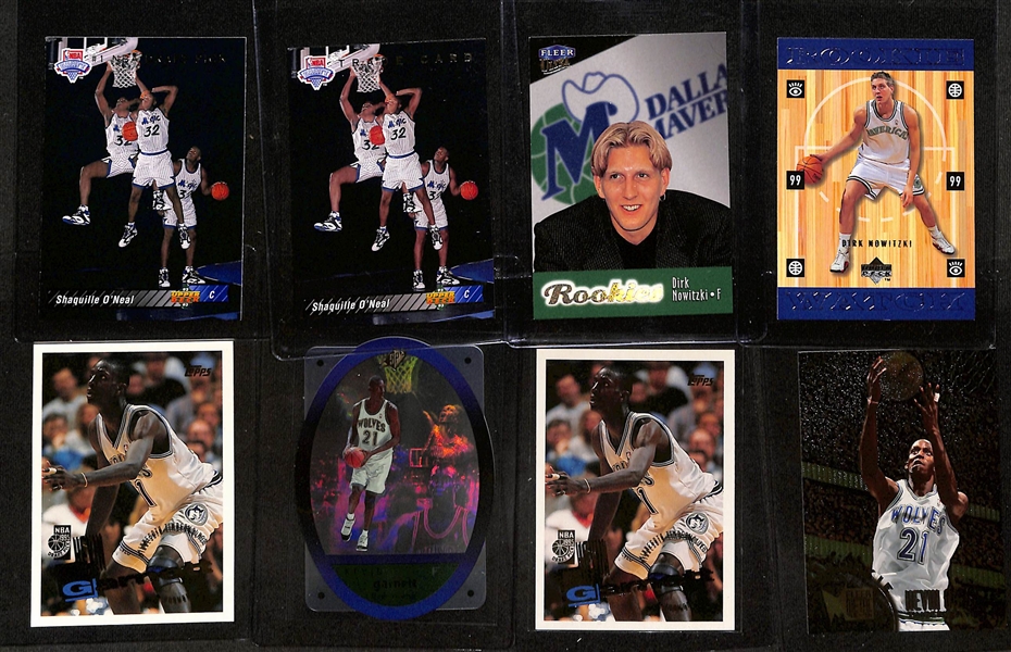 (15) Basketball Cards - Mostly Rookies w. Shaquille O'Neal, Kevin Garnett, Dirk Nowitzki, Iverson, Pierce, Kobe Bryant, +