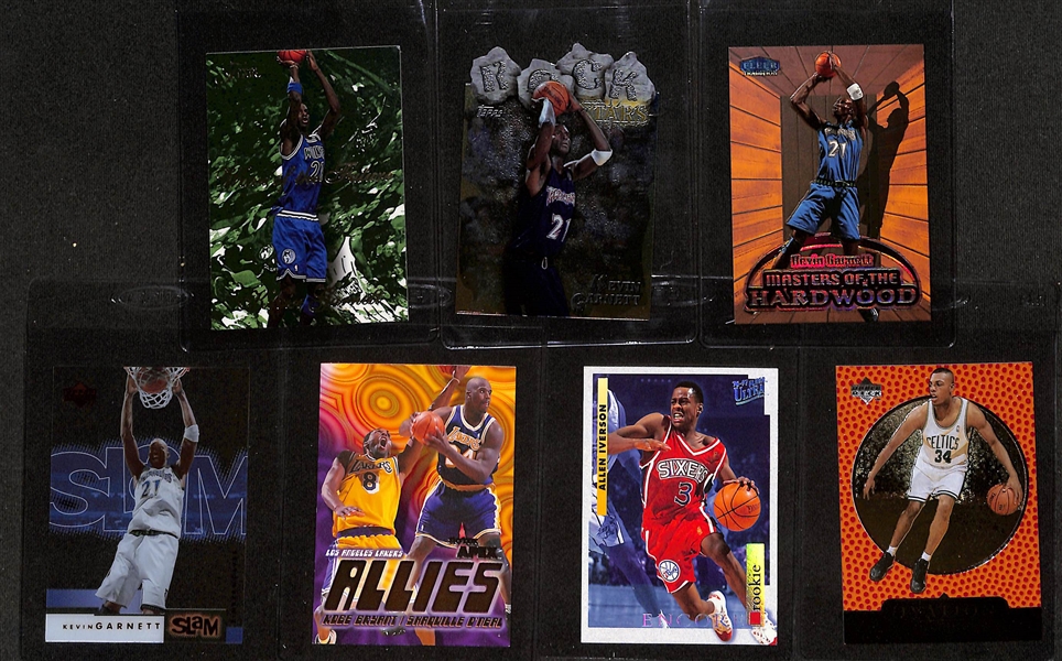(15) Basketball Cards - Mostly Rookies w. Shaquille O'Neal, Kevin Garnett, Dirk Nowitzki, Iverson, Pierce, Kobe Bryant, +