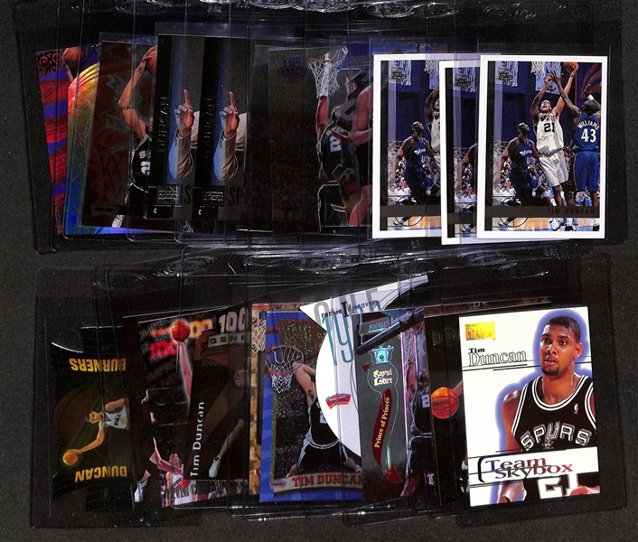 (22) Tim Duncan Cards - Mostly Rookie & Insert Cards