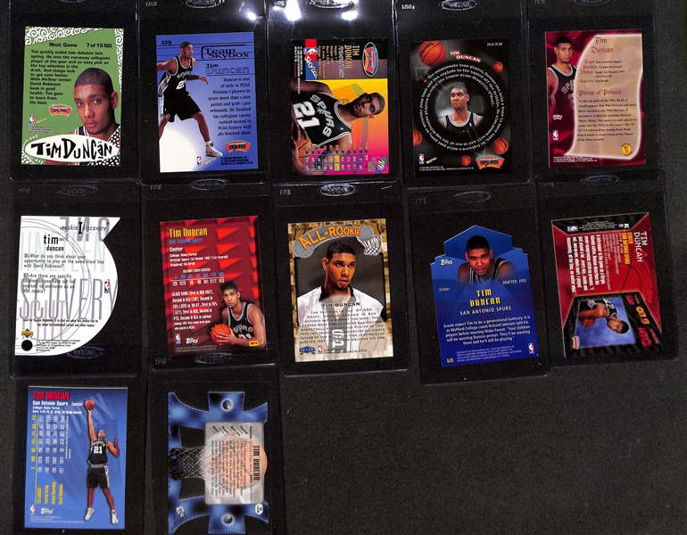 (22) Tim Duncan Cards - Mostly Rookie & Insert Cards