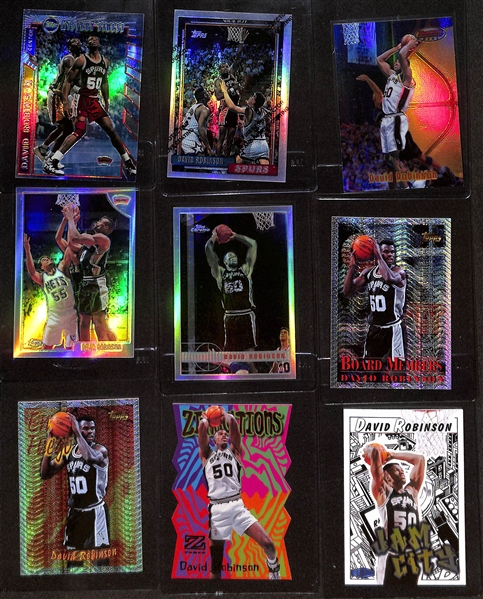 (15) David Robinson Cards - Mostly Inserts w. (5) Refractors, En Fuego, Board Members, Zensations, Jam City, Rim Rockers, Legendary Floor Relic, +