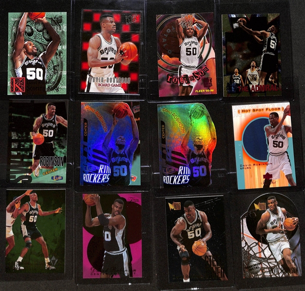 (21) David Robinson Cards - Mostly Inserts w. Ultra Scoring King, Board Games, Total O, Mega Heroes, (2) Rim Rockers, Hot Spot Floor, +