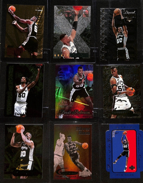 (21) David Robinson Cards - Mostly Inserts w. Ultra Scoring King, Board Games, Total O, Mega Heroes, (2) Rim Rockers, Hot Spot Floor, +